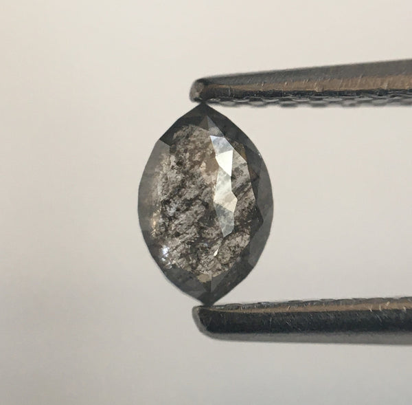 0.33 CT 5.39 mm x 3.58 mm x 1.96 mm Grey Marquise Shaped Natural Brilliant Cut Diamond Loose, Salt & pepper Rose Cut Loose Diamond SJ01/32
