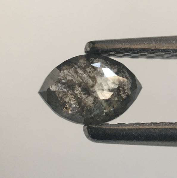 0.33 CT 5.39 mm x 3.58 mm x 1.96 mm Grey Marquise Shaped Natural Brilliant Cut Diamond Loose, Salt & pepper Rose Cut Loose Diamond SJ01/32