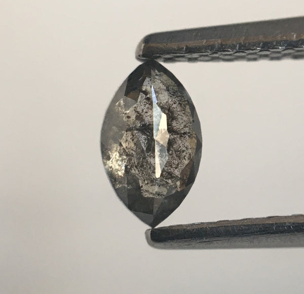 0.30 CT Grey Marquise Shaped Brilliant Cut Natural Loose Diamond 5.68 mm x 3.40 mm x 2.02 mm, Salt & pepper Rose Cut Loose Diamond SJ01/35