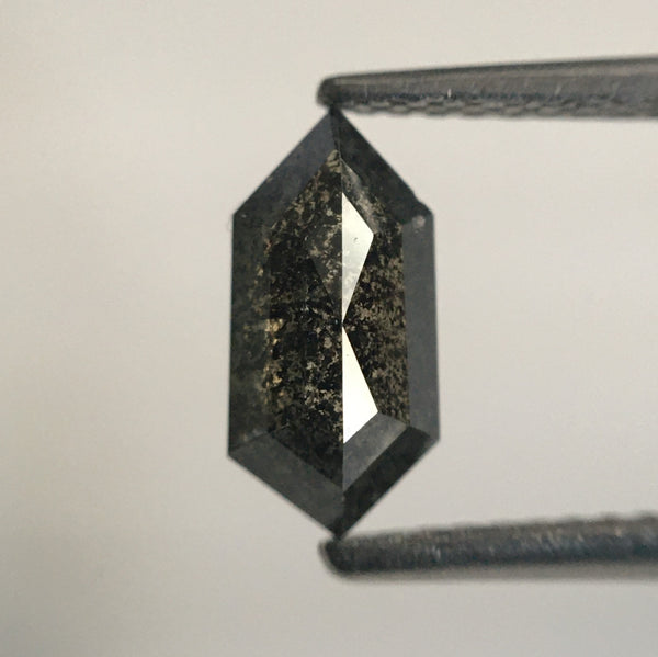 0.89 Ct Hexagon Shape Salt and Pepper Natural Loose Diamond, 9.24 mm X 4.53 mm X 2.60 mm loose diamond Use for Jewellery making SJ01/45