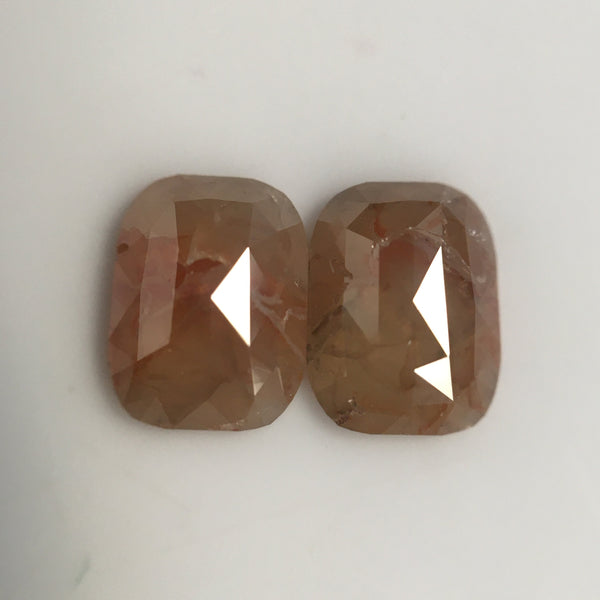 Pair 1.58 Ct Oval Shape Yellowish Brown Natural Loose Diamond 6.98 mm X 5.26 mm X 2.03 mm, Oval Shape Rose Cut Natural Diamond SJ57/10