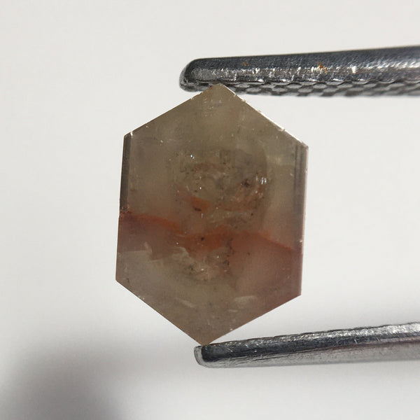 2.81 Ct Hexagon Shape Natural Loose Diamond, 7.98 mm X 5.64 mm X 2.82 mm Yellowish Brown Hexagon loose diamond Use for Jewellery SJ57/29/17