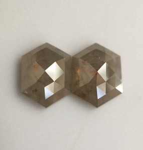 1.47 Ct Hexagon Shape Natural Loose Diamond, 6.64 mm X 4.91 mm X 2.53 mm Yellowish Brown Hexagon loose diamond Use for Jewellery SJ57/32/20