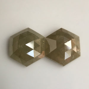 2.30 Ct Hexagon Shape Natural Loose Diamond, 7.40 mm X 6.39 mm X 2.97 mm Yellowish Brown Hexagon loose diamond Use for Jewellery SJ57/33/21