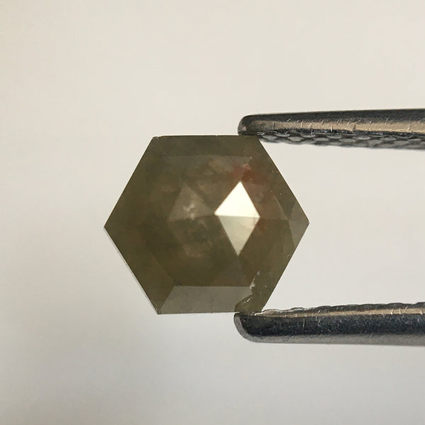 1.54 Ct Hexagon Shape Natural Loose Diamond Pair, 6.24 mm x 5.45 mm x 2.62 mm Natural Hexagon Shape Gray Color Diamond Pair SJ57/36/24