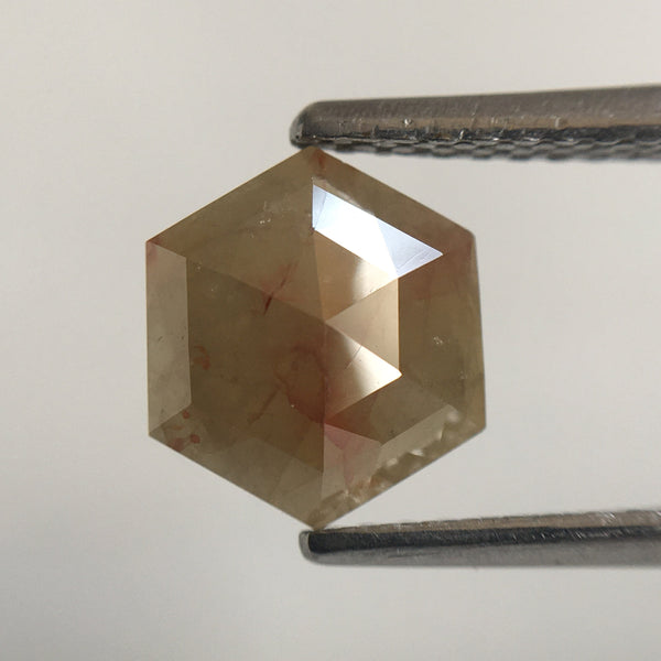 1.22 Ct Hexagon Shape Yellowish Gray Natural Loose Diamond, 7.76 mm X 6.81 mm X 2.62 mm Natural Geometric Loose Diamond SJ57/49/37