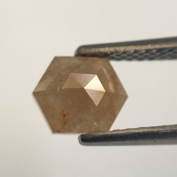 0.92 Ct Hexagon Shape Yellowish Gray Natural Loose Diamond, 6.65 mm X 5.44 mm X 2.96 mm Natural Geometric Loose Diamond SJ57/55/43