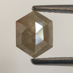 0.81 Ct Hexagon Shape brownish Gray Natural Loose Diamond, 6.84 mm X 5.25 mm X 2.56 mm Natural Geometric Loose Diamond SJ57/57/45