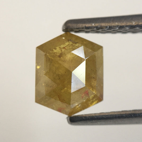 0.81 Ct Hexagon Shape Natural Loose Diamond, 6.35 mm X 5.07 mm X 2.71 mm Yellow Color Hexagon loose diamond Use for Jewellery SJ57/59/47