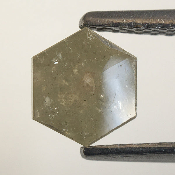 0.81 Ct Hexagon Shape Natural Loose Diamond , 6.20 mm x 5.07 mm x 2.71 mm Natural Hexagon Shape Fancy Gray Color Diamond SJ57/60/48