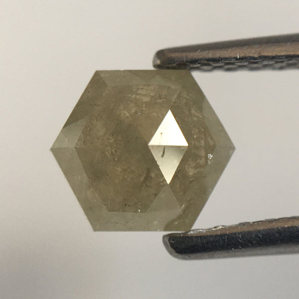 0.81 Ct Hexagon Shape Natural Loose Diamond , 6.20 mm x 5.07 mm x 2.71 mm Natural Hexagon Shape Fancy Gray Color Diamond SJ57/60/48
