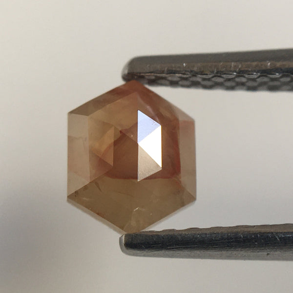 0.53 Ct Hexagon Shape Brownish Gray Natural Loose Diamond, 5.71 mm X 4.57 mm X 2.29 mm Natural Geometric Loose Diamond SJ57/63/51
