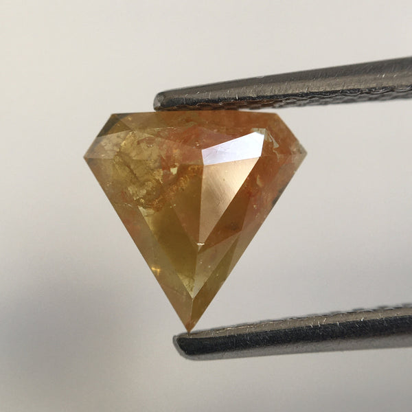 1.73 Ct Natural Loose Diamond Shield Shape 7.43 mm X 7.57 mm X 2.33 mm Fancy Yellowish Brown Geometric shape Diamond, SJ57/65