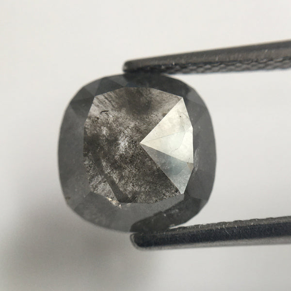 2.28 Ct Natural Cushion Shape Gray Color Loose Diamond, 8.50 mm X 8.30 mm X 3.20 mm Natural Cushion Shape Diamond perfect for Ring SJ59/11