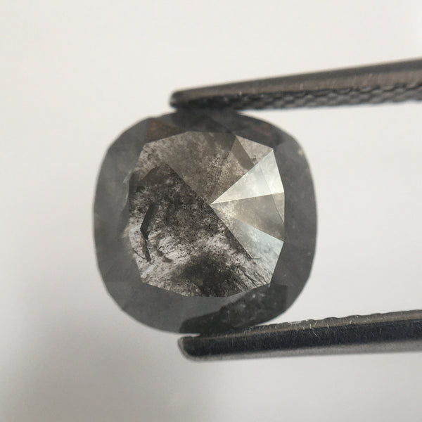 2.28 Ct Natural Cushion Shape Gray Color Loose Diamond, 8.50 mm X 8.30 mm X 3.20 mm Natural Cushion Shape Diamond perfect for Ring SJ59/11