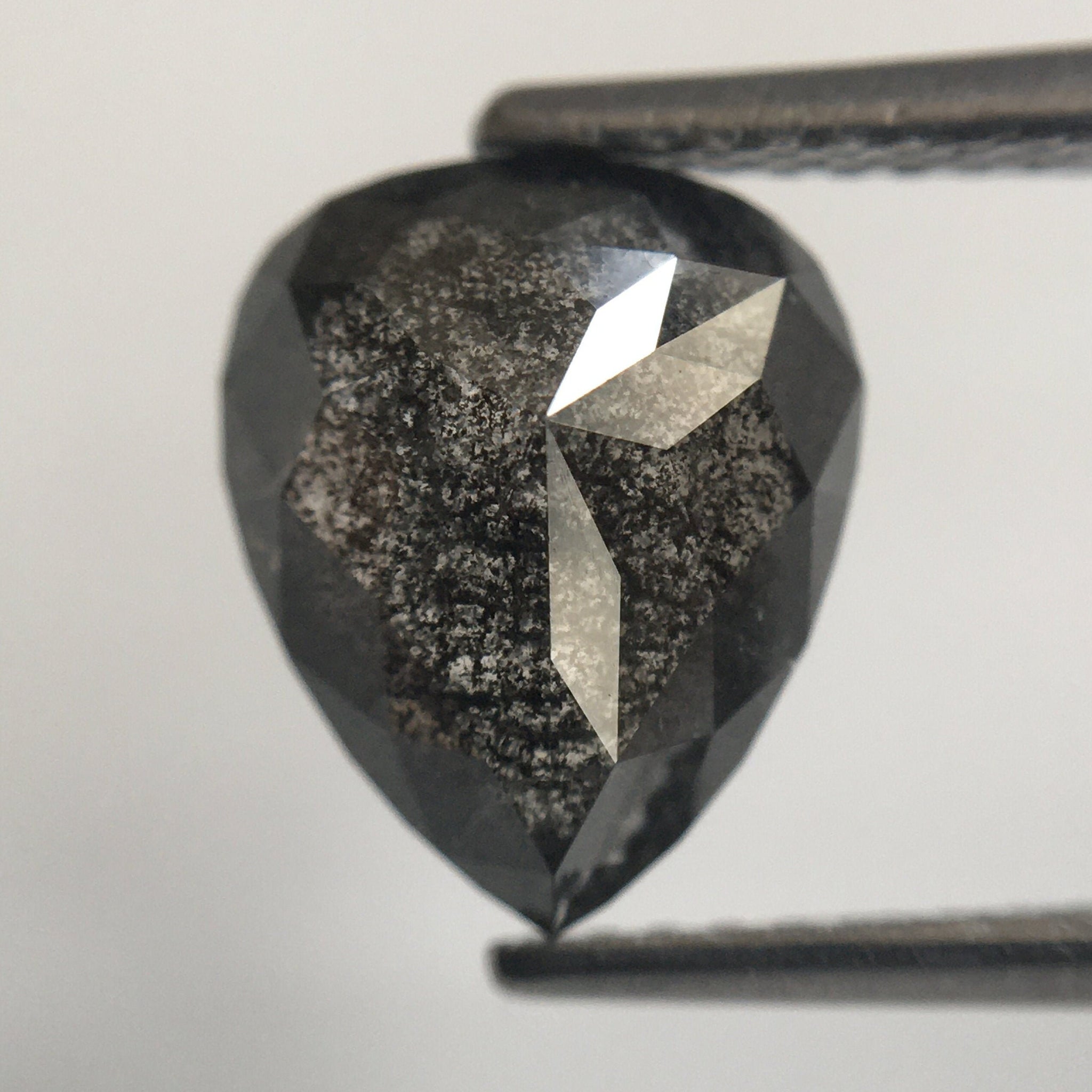 2.39 Ct Natural Loose Diamond Fancy Grey Brilliant Cut Diamond, 9.70 mm X 8.00 mm X 4.23 mm Grey Rose Cut Pear Diamond SJ59/09