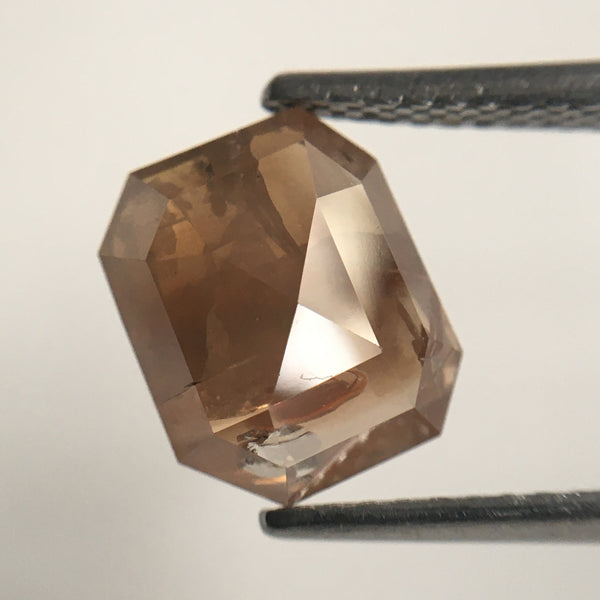 2.73 Ct Fancy Brown Color Emerald Shape Natural Loose Diamond, 8.80 mm X 7.30 mm X 3.80 mm Rustic Natural Loose Diamond SJ59/24