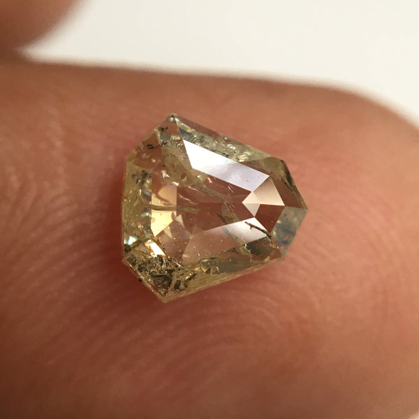 1.09 Ct Shield Shape Yellow Color Natural Loose Diamond 6.51 mm x 6.61 mm X 2.92 mm Geometric shape natural diamond for Wedding ring SJ02/29