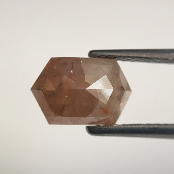 3.75 Ct Hexagon Shape Natural Loose Diamond, 9.30 mm X 6.07 mm X 3.37 mm Brownish Gray Hexagon loose diamond Use for Jewellery SJ57/18/06