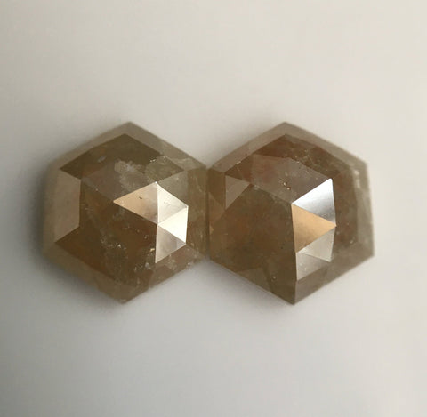 3.92 Ct Hexagon Shape Natural Loose Diamond, 8.52 mm X 7.43 mm X 3.47 mm Yellowish Gray Hexagon loose diamond Use for Jewellery SJ57/16/04