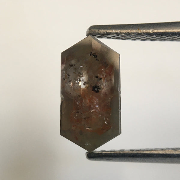 2.60 Ct Hexagon Shape Natural Loose Diamond, 9.51 mm X 4.93 mm X 2.66 mm Brownish Gray Hexagon loose diamond Use for Jewellery SJ57/20/08