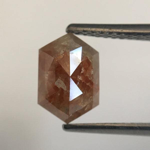 3.03 Ct Hexagon Shape Natural Loose Diamond, 8.81 mm X 5.97 mm X 3.09 mm Brownish Gray Hexagon loose diamond Use for Jewellery SJ57/21/09