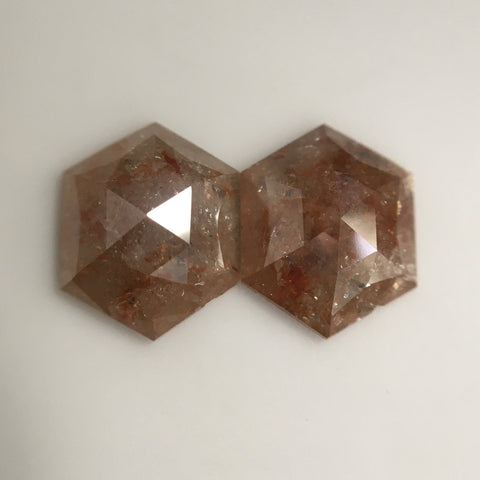 2.44 Ct Hexagon Shape Natural Loose Diamond, 8.76 mm X 6.93 mm X 2.66 mm Brownish Color Hexagon loose diamond Use for Jewellery SJ57/28/16