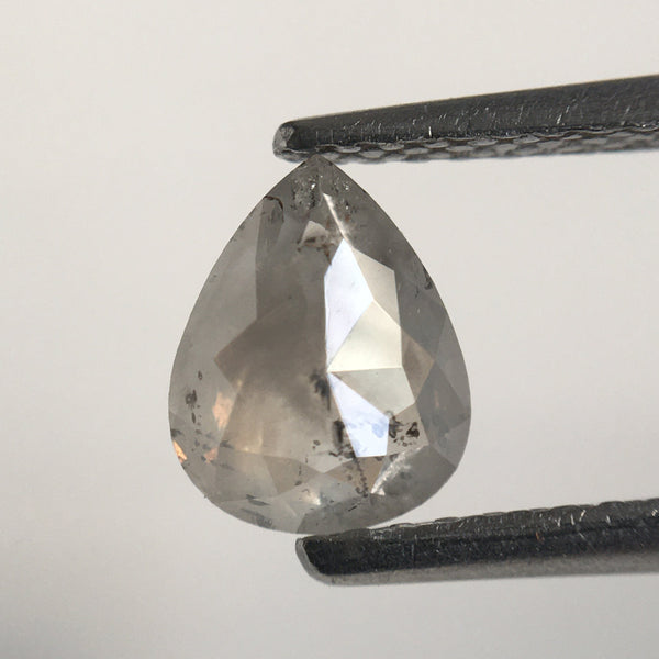 0.81 Ct Fancy Gray Pear shape loose natural diamond, 6.81 mm X 5.40 mm X 2.70 mm Grey Rose Cut Pear Natural Loose Diamond SJ60/29