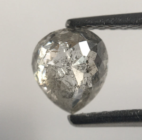 0.94 Ct Fancy Gray Pear shape loose natural diamond, 6.23 mm X 5.50 mm X 3.29 mm Grey Rose Cut Pear Natural Loose Diamond SJ60/32