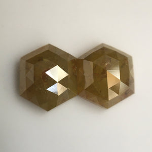 2.18 Ct Hexagon Shape Natural Loose Diamond, 6.94 mm X 5.72 mm X 3.04 mm Yellowish Brown Hexagon loose diamond Use for Jewellery SJ57/35/23