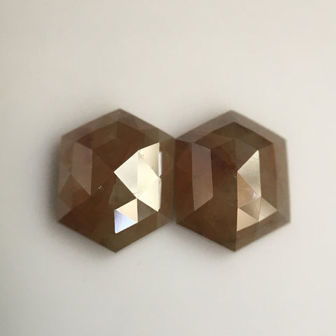 1.72 Ct Hexagon Shape Natural Loose Diamond, 6.87 mm X 5.35 mm X 2.53 mm Brownish Color Hexagon loose diamond Use for Jewellery SJ57/34/22