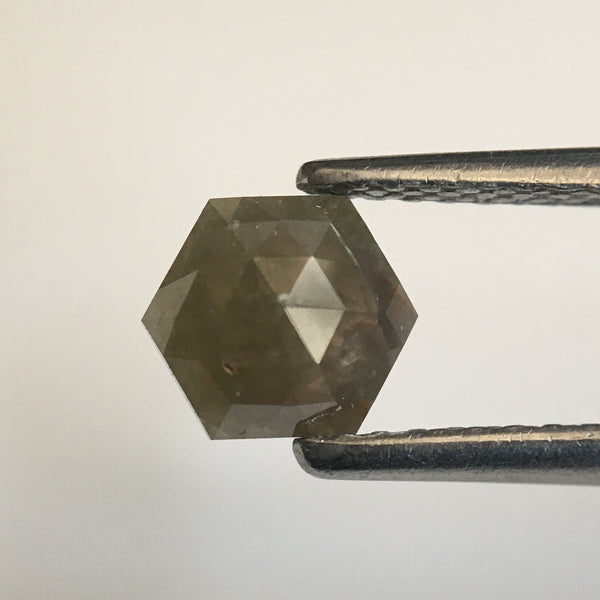 1.31 Carat Hexagon Shape Natural Loose Diamond Pair, 6.21 mm x 5.35 mm x 2.38 mm Natural Hexagon Shape Gray Color Diamond Pair SJ57/38/26