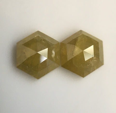 1.07 Ct Hexagon Shape Natural Loose Diamond, 5.46 mm X 4.66 mm X 2.49 mm Yellow Color Hexagon loose diamond Use for Jewellery SJ57/39/27