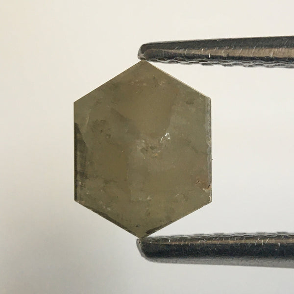 1.60 Ct Pair Hexagon Shape Natural Loose Diamond Yellowish Gray, 6.28 mm x 5.23 mm x 2.49 mm Natural Hexagon Shape Diamond Pair SJ57/40/28