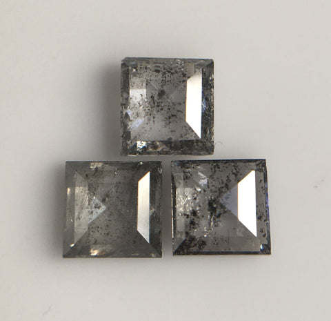 0.53 Ct Salt and Pepper Square Shape Natural Loose Diamond, 3.30 mm X 3.17 mm X 1.35 mm Fancy Color Natural Loose Diamond SJ60/41