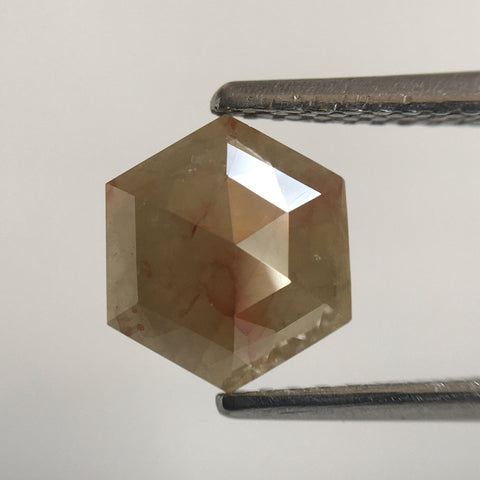 1.22 Ct Hexagon Shape Yellowish Gray Natural Loose Diamond, 7.76 mm X 6.81 mm X 2.62 mm Natural Geometric Loose Diamond SJ57/49/37