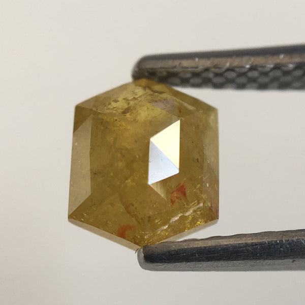 0.81 Ct Hexagon Shape Natural Loose Diamond, 6.35 mm X 5.07 mm X 2.71 mm Yellow Color Hexagon loose diamond Use for Jewellery SJ57/59/47