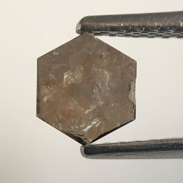 0.56 Ct Hexagon Shape brownish Gray Natural Loose Diamond, 5.84 mm X 5.00 mm X 2.29 mm Natural Geometric Loose Diamond SJ57/61/49