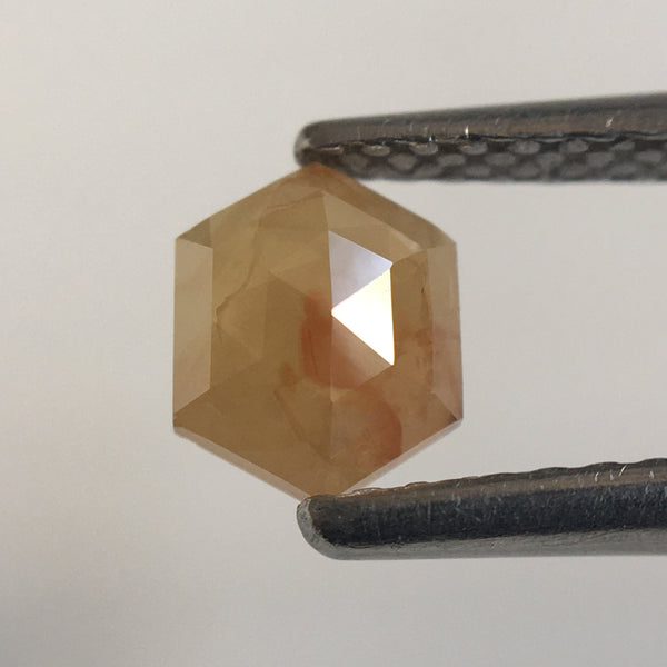0.51 Ct Hexagon Shape Yellowish Brown Natural Loose Diamond, 5.71 mm X 4.60 mm X 2.14 mm Natural Geometric Loose Diamond SJ57/62/50