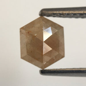 0.92 Ct Hexagon Shape Yellowish Gray Natural Loose Diamond, 6.65 mm X 5.44 mm X 2.96 mm Natural Geometric Loose Diamond SJ57/55/43