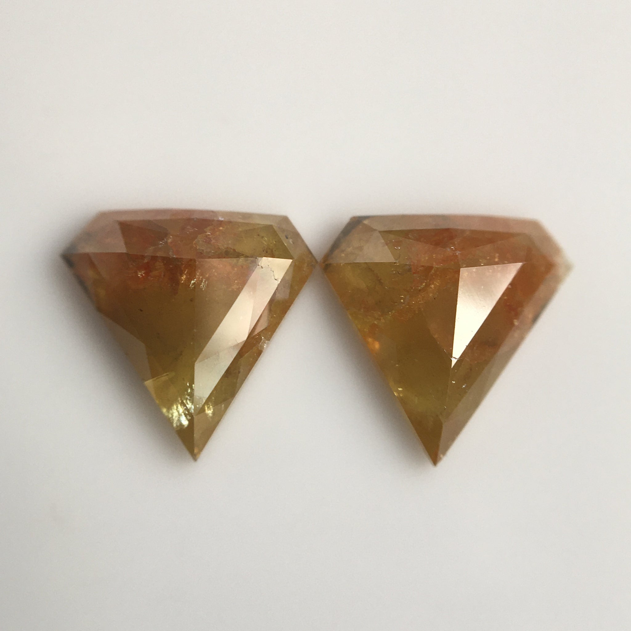 1.73 Ct Natural Loose Diamond Shield Shape 7.43 mm X 7.57 mm X 2.33 mm Fancy Yellowish Brown Geometric shape Diamond, SJ57/65