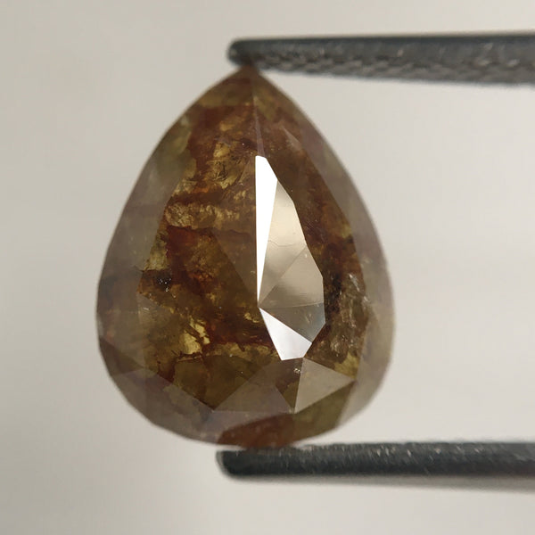 5.45 Ct Pair Of Pear Cut Natural Loose Diamond Brown Color, 11.39 mm X 8.87 mm  X 3.40 mm Fancy Color Natural Loose Diamond SJ58/01