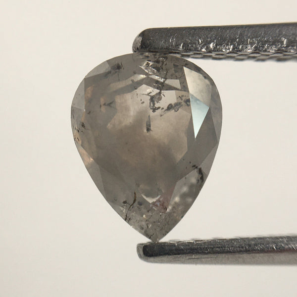 0.81 Ct Fancy Gray Pear shape loose natural diamond, 6.81 mm X 5.40 mm X 2.70 mm Grey Rose Cut Pear Natural Loose Diamond SJ60/29