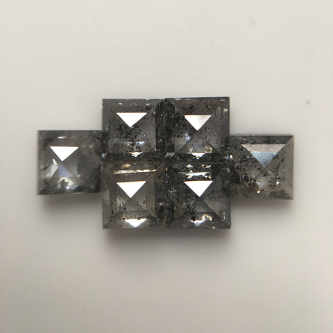 1.60 Ct 6 Pcs Lot Grey Square Shape Natural Loose Diamond, 3.45 mm to 3.60 mm Square Shape Natural Loose Diamond SJ60/39