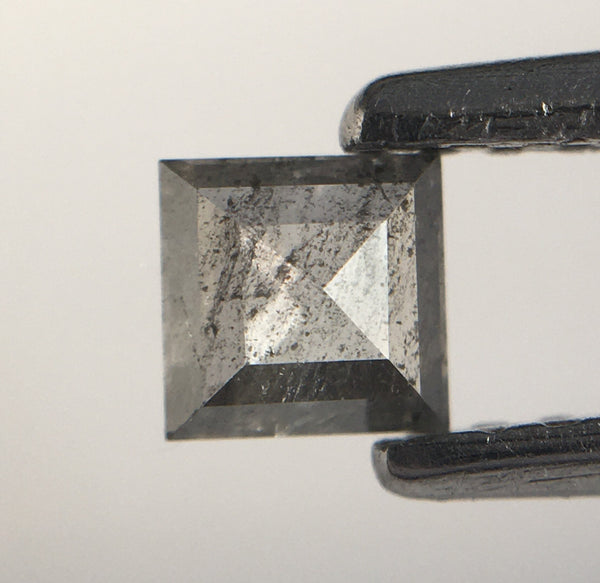 0.53 Ct Salt and Pepper Square Shape Natural Loose Diamond, 3.30 mm X 3.17 mm X 1.35 mm Fancy Color Natural Loose Diamond SJ60/41