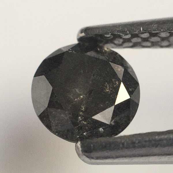 0.39 Ct Natural Loose Diamond Round Brilliant Cut Fancy Gray Black Color i3 Clarity 4.60 MM x 2.85 MM Size, Salt and Pepper Diamond SJ61/40