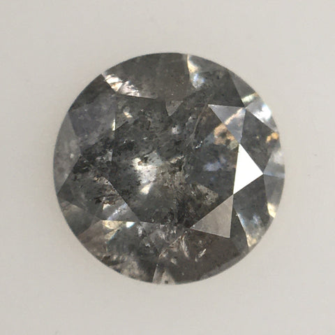 0.40 Ct Natural Salt and Pepper Brilliant Cut Diamond 4.68 MM x 2.90 MM Grey Black Color Loose Diamonds, Natural Loose Diamond SJ61/41
