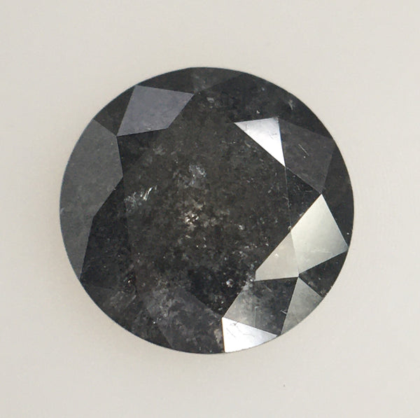 0.55 Ct Natural Loose Diamond Round Brilliant Cut Fancy Gray Black Color i3 Clarity 5.35 MM x 3.08 MM Size, Salt and Pepper Diamond SJ61/49