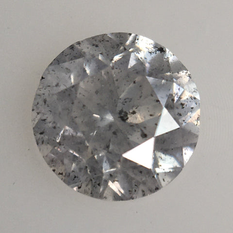 0.58 Ct Natural Loose Diamond Round Brilliant Cut Light Grey Salt And Pepper Color i3 Clarity 4.89 MM x 3.53 MM Size, Round Diamond SJ34/111