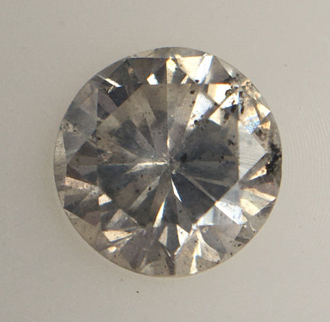 0.53 Ct Natural Loose Diamond Round Brilliant Black Grey Salt And Pepper Color i3 Clarity 5.08 MM x 3.23 MM, Round Diamond SJ34/117